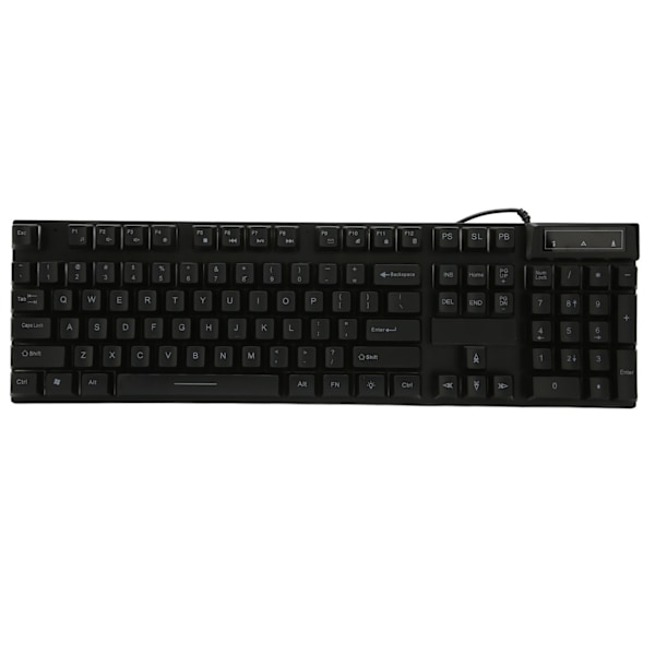 Gamingtangentbord Kabelanslutet 104 nycklar Ergonomisk bakgrundsbelysning USB-tangentbord för hemmakontor bärbar dator Work GamingBlack