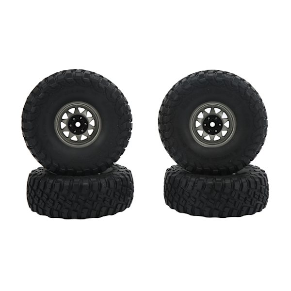 4 kpl 1,9 tuuman pyörien renkaita 10 reiän navalla epätasaisella sora-kuviolla SCX10 1/10 RC-automalleille, harmaa