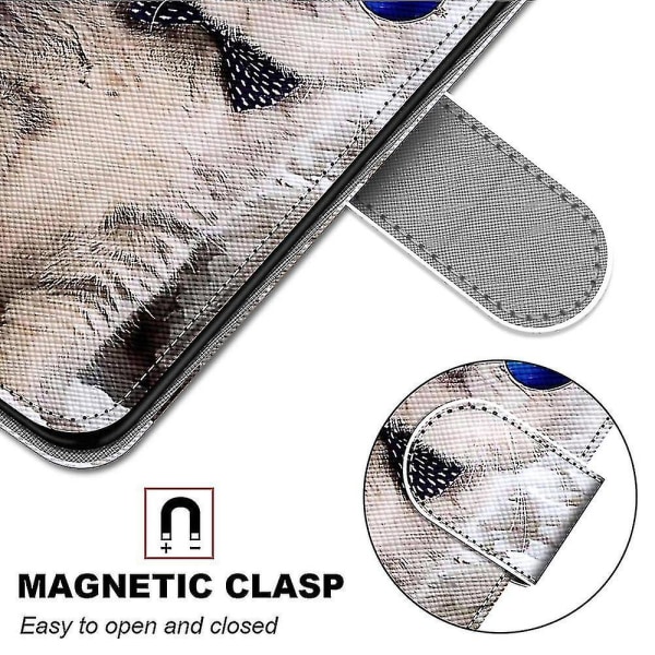 Veske til Samsung Galaxy A20e Creative Pattern Tui Magnetic Card Holder Lommebok - Lion