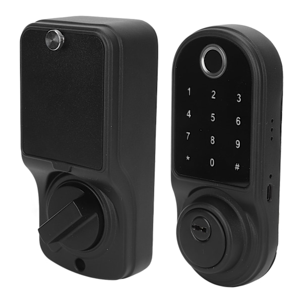 Smart Deadbolt Lock Fingeravtryck Lösenord Pekskärm för TUYA APP för 40‑55 mm Hem Hotelldörrar