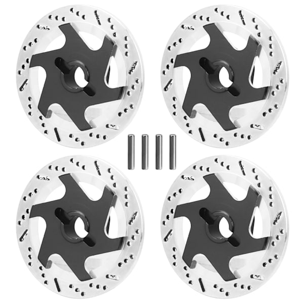 4 stk aluminiumlegering CNC-simulert bremseskiver Tilbehør Universal passform for 1:10 RC Car Black