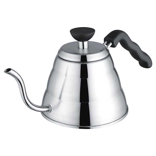 Kaffe- och tekokare i rostfritt stål med svanhalsformad pip