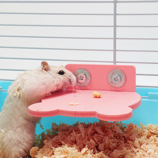 Hamsteri ja Papukaija Kaksoiskierteinen Seisova Alusta Teline Lintujen Kiipeily Hiomakala (vaaleanpunainen)