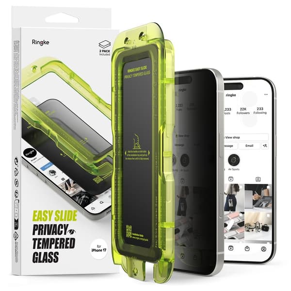 【NX】Ringke Kompatibel med iPhone 17 2-PACK Easy Slide Skärmskydd Sekretess 90
