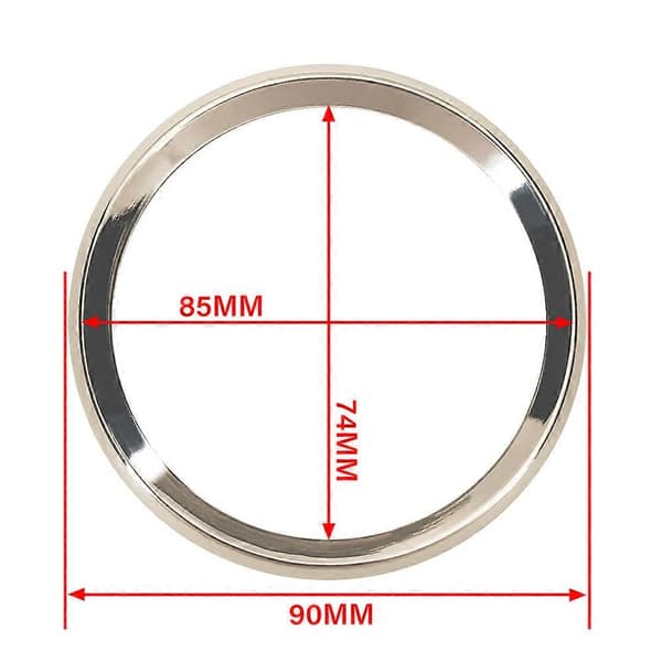 52mm 85mm Sølv eller Sort Bezel Rustfrit Stål Ring til Bil Båd Motorcykel Må 85mm Silver