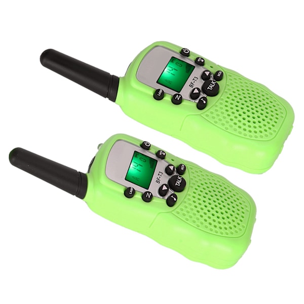 2 st/set Barnleksaker 22 Kanal Walkie Talkies Radio UHF Lång Räckvidd Handhållen Transceiver Grön