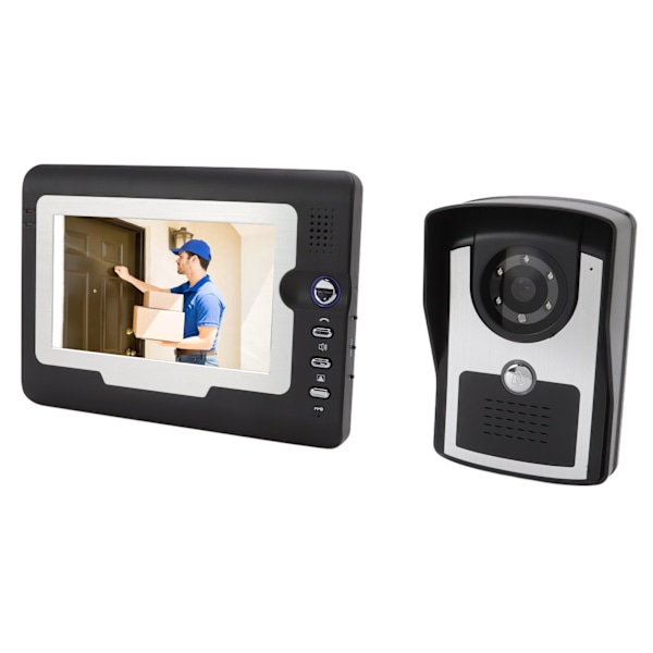 Smart HD Video Intercom dörrklocka Hem Elektronisk intercom dörrklocka med 12 klockor TFT LCD-skärm 100V‑240V US-kontakt