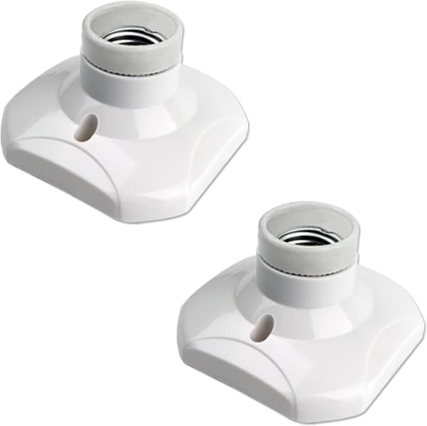 Sæt med 2 E27 skrueloftslamper til indendørs væglamper, AC 230V, LED-lampeholder, plastbase til garage-/værkstedloft