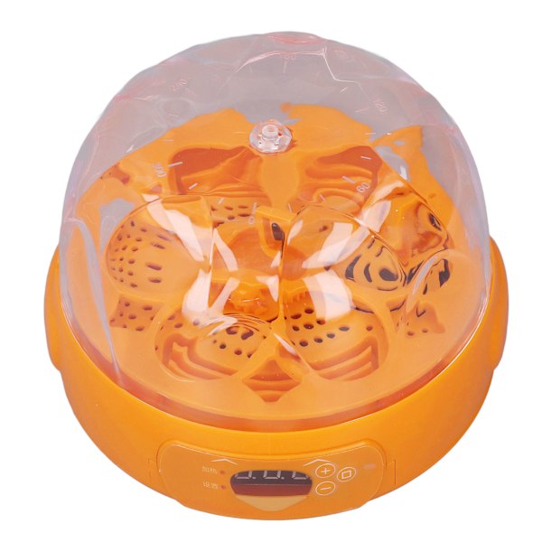 15W Ägginkubator 6 Ägg Digital Mini Helautomatisk Ägginkubator med Automatisk äggvändare för kläckning av kyckling Anka Vaktel 100‑240V Gul UK-kontakt