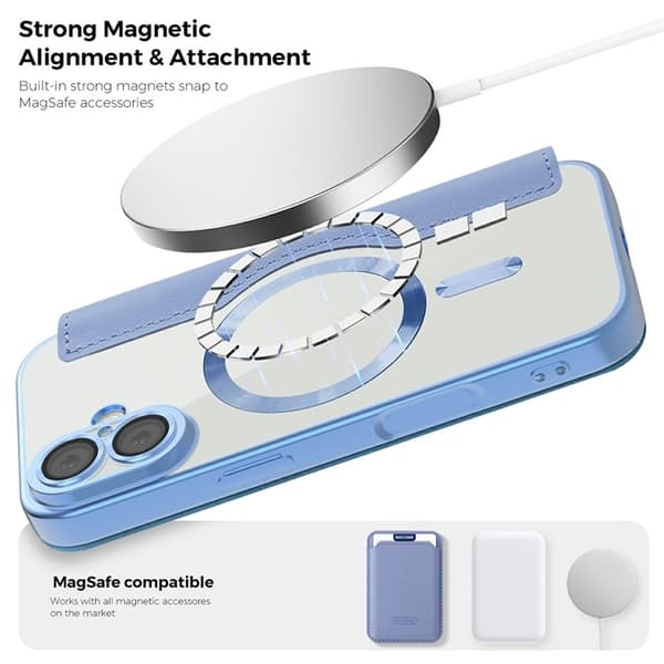Kompatibel med iPhone 17 Pung Etui MagSafe RFID - Blå Blå 72