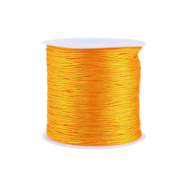 100M x 0,8mm Nylon Kinesisk Knot Sladd Rattail Macrame Shamballa Tråd Gyllene