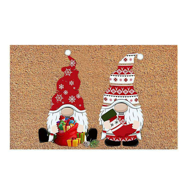 Jul Välkommen Dörrmatta Gnome Dwarf Anti-Fouling Mat för Hem Badrum Entrédörr Juldekoration
