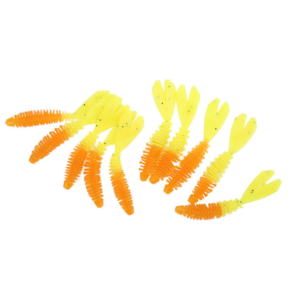 10 stk Fiske Soft Lures Dobbel Haler Design Myk Levende Utseende Spiral Stripe Fiske Lures for FiskeA