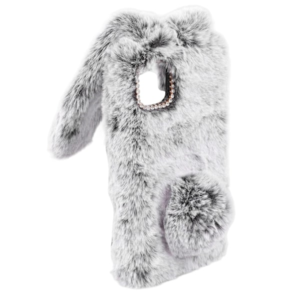 Söpöt pupu-korvat Plyysipuhelin Kotelo Pehmeä Harmaa Bunny Ears Puhelin Suoja Kotelo iPhone 11