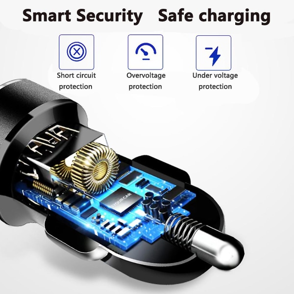 Billaddare Quick Charge 3.0 - Dual Usb 5.4a/30w hurtig billaddaradapter