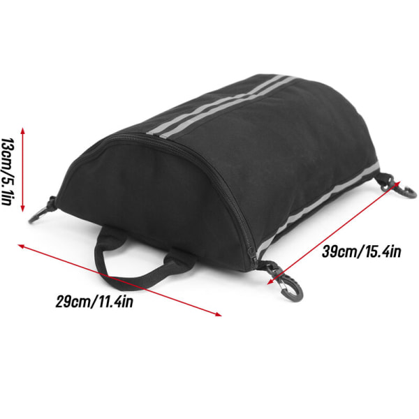 Kayak Deck Bag SUP Deck vetoketjullinen pussi kääntyvillä karabiineilla Kayak Dry Bag, malli: Musta