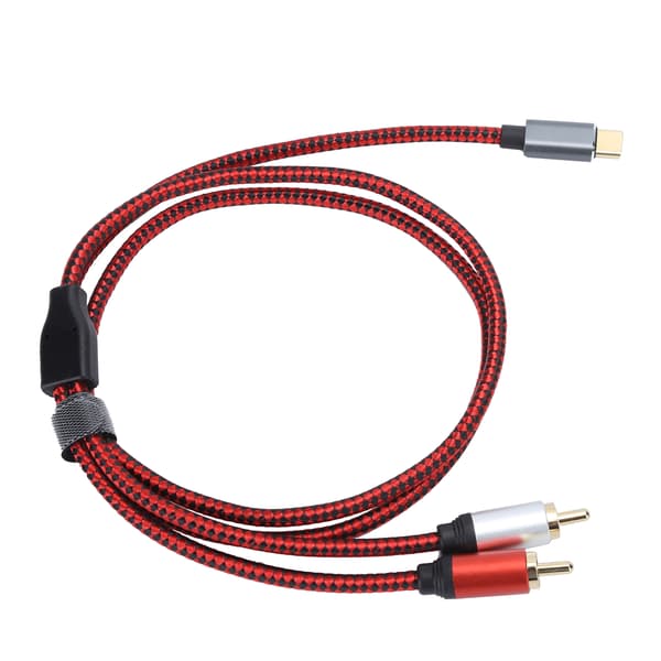 Guld Plating TypeC Han til 2RCA Han Audio Kabel til Mobiltelefon Tablet Laptop (1m)