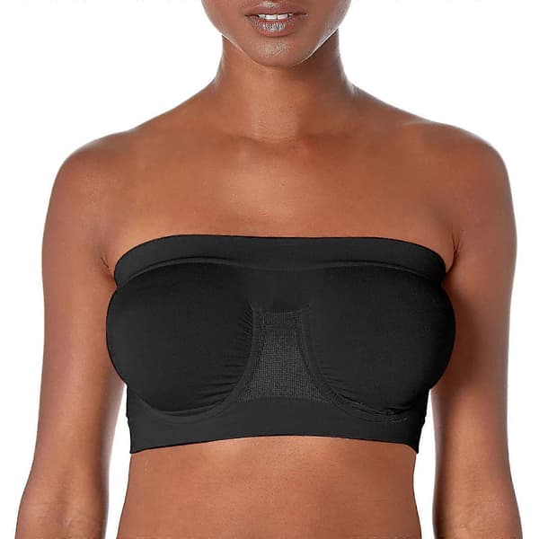 Dame Elastisk Stroppløs BH, Sommer Bandeau BH, Plus Size Stroppløs BH, Komfort Trådløs BH Black S