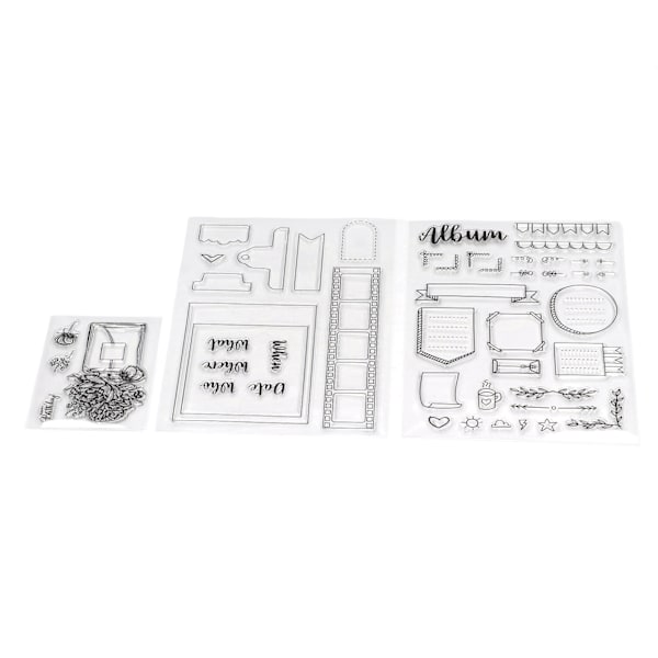 3 stk. klare stempler DIY Interessant Holdbar Gjenbrukbar TPR Materiale Transparent Utseende Preging Scrapbooking Verktøy