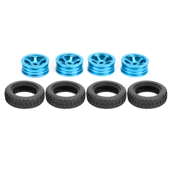 RC metallivanteen napa ja kumirengassarja WLtoys K989 kauko-ohjattaville autoille 1/28 sininen