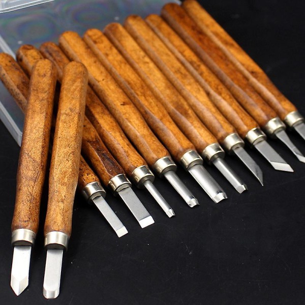 12 håndlavede træskærerknive 12piece pack