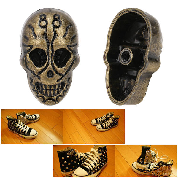 20 kpl DIY 15,66 x 25,24 mm Punk-tyyliset Pääkallo-koristeet / Kenkien Tarvikkeet 88 Aaveen Pää Pronssi