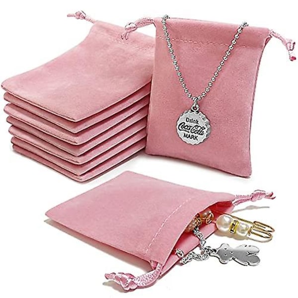 30st rosa sammetssmyckepåsar, små presenter, förvaringspåsar i mjuk sammet med dragsko, presentpåsar för smycken för bröllop, fest, alla hjärtans dag, Anniv