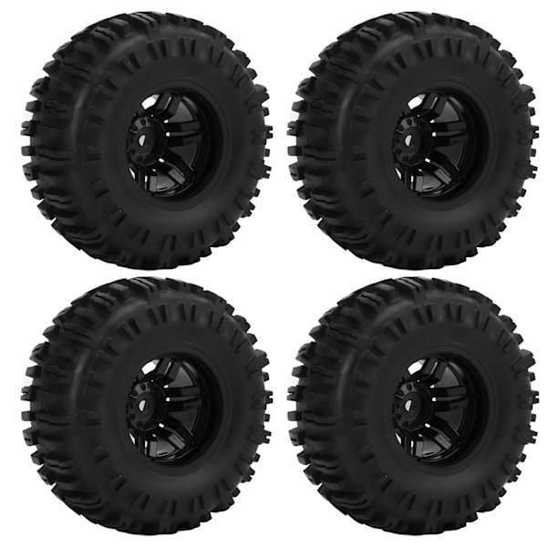 4 stk RC forreste og bageste gummidæk og 6 eger fælge sæt til ARRMA SENTON 1/10 RC bil opgraderingsdele sort