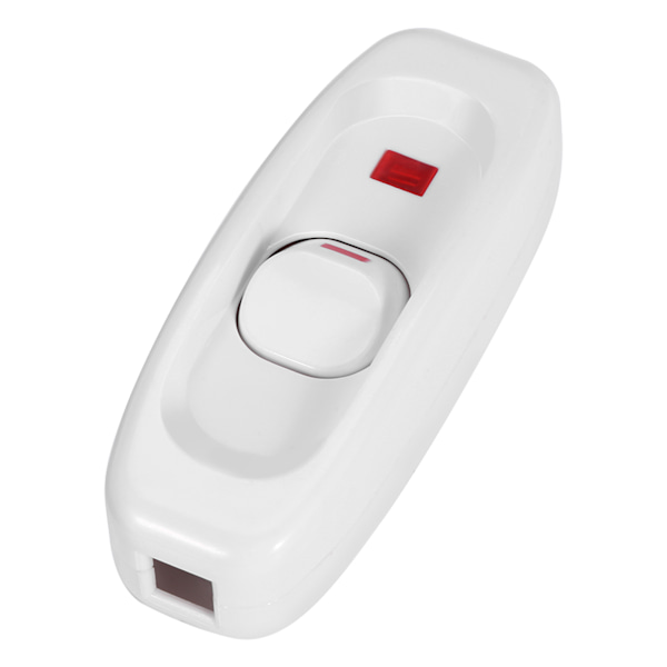 AC 250V 10A Inline PÅ/AV Bord-/Skrivebordslampe Ledningsbryter med LED-indikatorlampe Hvit