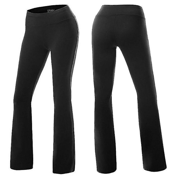 Yoga Bukser til Kvinder Sorte Bootcut Gym Leggings Bredben Flare Jogger Bukser