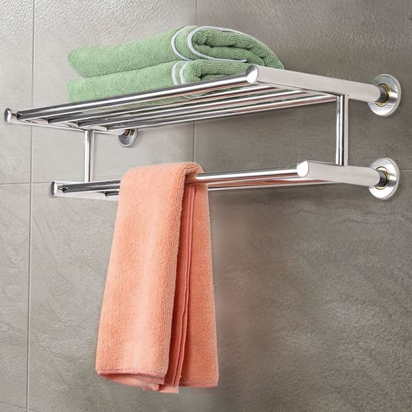 Håndkleholder til baderom, veggmontert håndklestang, 60 cm rustfritt stål