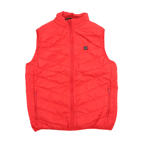USB Elektrisk Oppvarmet Vest DC 5V Nylon og Polyester Rask Oppvarming Lett Vaskbar Elektrisk Vest for Menn Kvinner Rød 2XL