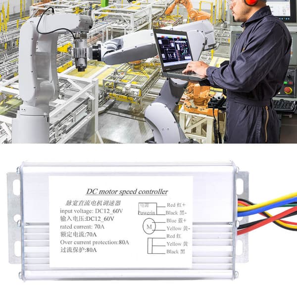 12V-60V 70A PWM DC Motor Hastighetskontroller Reversibel Forover/Bakover Rotasjon