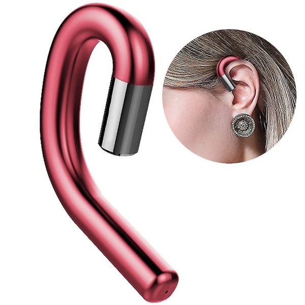 Ørekrok Bluetooth trådløs hodetelefon, ikke øreplugg hodesett, rød