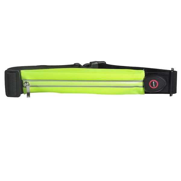 Led reflekterande löparväska med USB uppladdningsbart ljus, reflekterande löparutrustning för män, kvinnor Fluorescent green