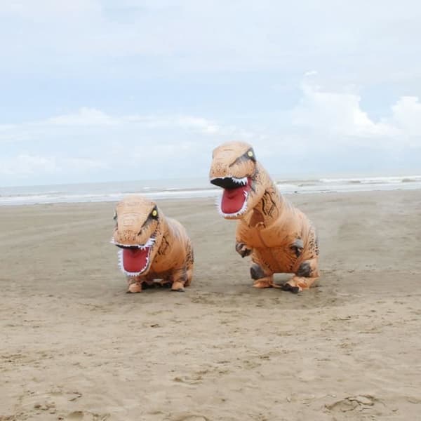Oppusteligt T-Rex kostume - 2M - Julepynt