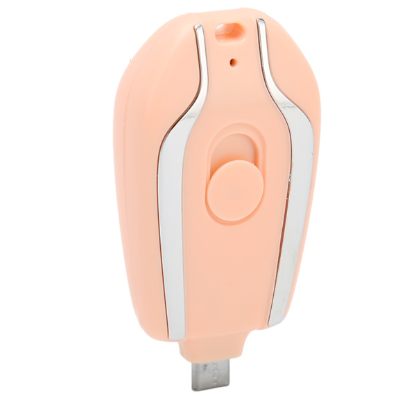 Nyckelring Bärbar Laddare Snabbladdning 1500mAh för Andriod USB C Mini Emergency Power Bank för mobiltelefoner Rosa