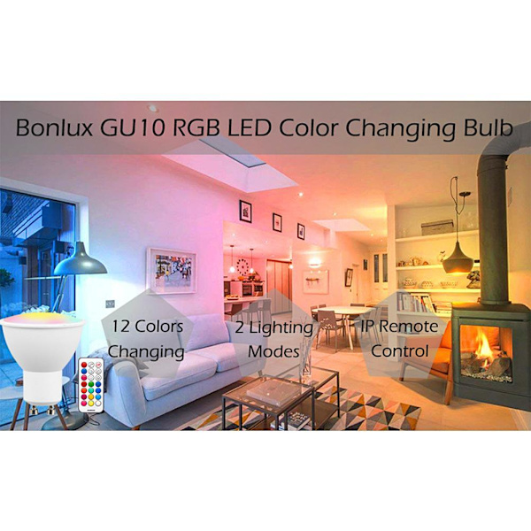 RGBW GU10 LED Farveskiftende Spotlys 2 Lystilstande 3W RGB LED-lampe med Fjernbetjening Hukommelsesfunktion til Bar Scene Party