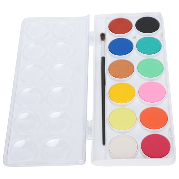 2 Sæt Solid Akvarel Maling Multi Farve Børns Tegning Skitsering Pigment Kunstforsyninger 12 Farver