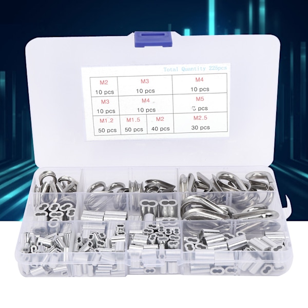225st M1.2 M1.5 M2 M2.5 M3 M4 M5 Crimping Loop Sleeve M2 M3 Vajer Fingerborg