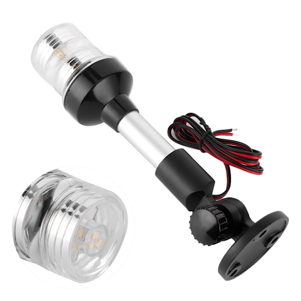 Justerbar LED Allround Ankarlampa Segelbåt Yacht Signallampa Vikbar Vattentät 360° Rund 12V24V(9in )