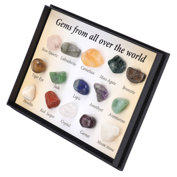 15 sorters kristall ädelstenar prydnad Färgglad Feng Shui Meditationsdekoration för samlare