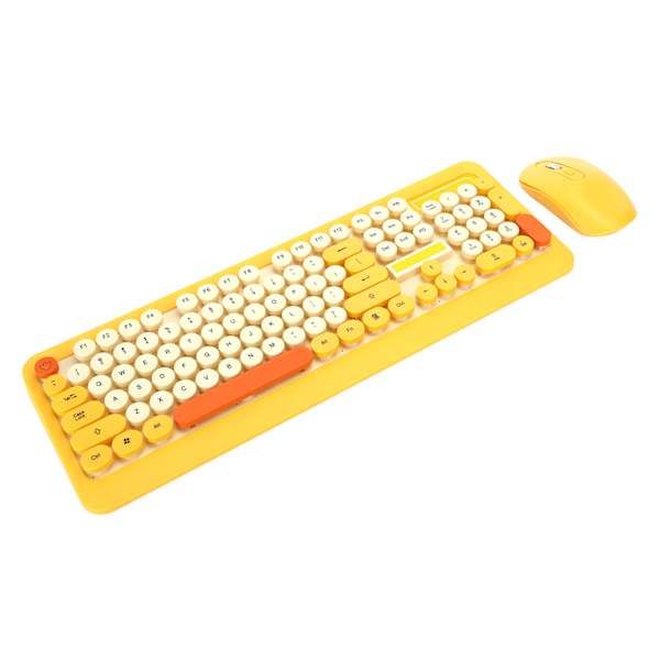 K68 Tangentbord Mus Set Trådlös Punk Cartoon Receiver Datortillbehör Gul DuckHappy Duck