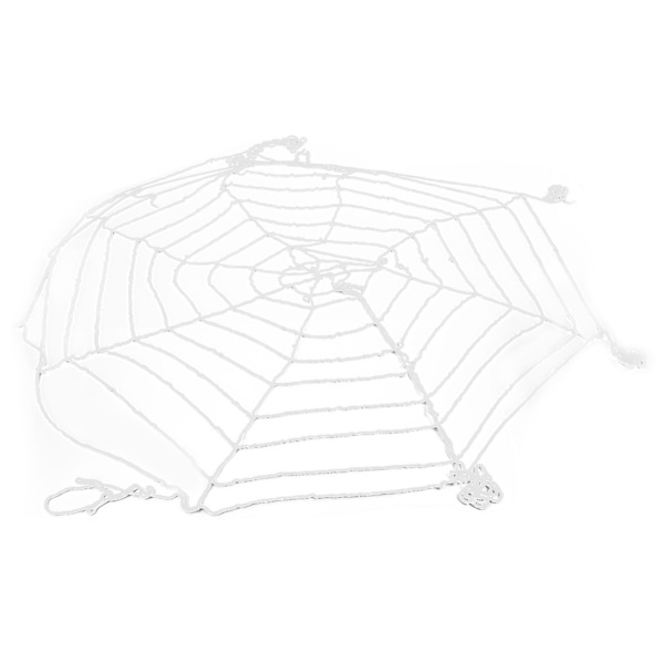 3,6 m spindelnät Halloween-dekorationer Vitt runt nät Spöklika spindelnät för utomhusfest inomhus