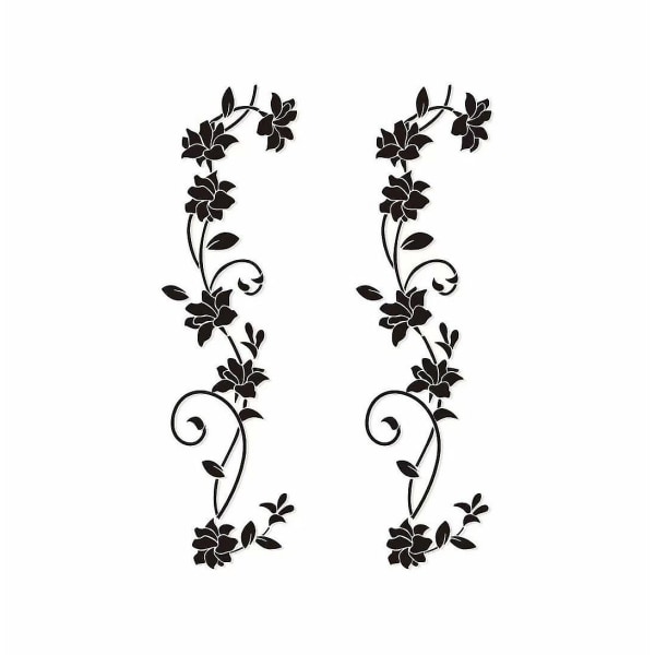 Black Vine Flower Wall Stickers