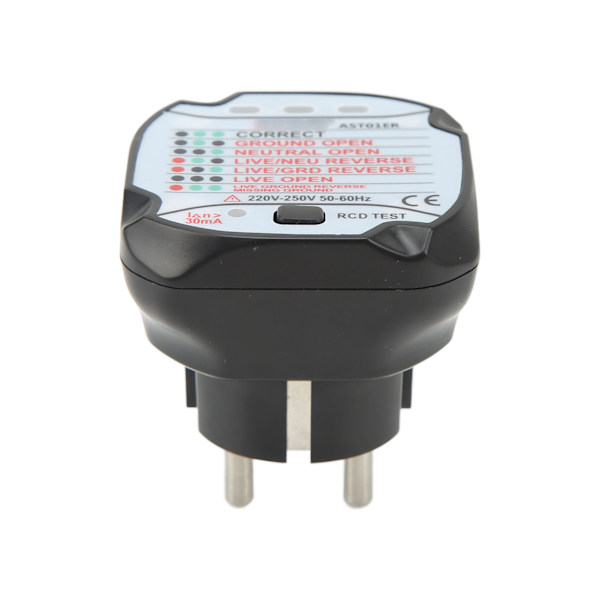 Stikkontakt Tester Præcis detektion Hurtig respons Stikkontakt Detektor EU-stik 220V-250V