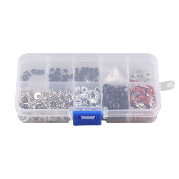 340PCS RC skruvsats muttrar Bultar Brickor Hårdvara Fästelement Passar för HSP 1/10 RC bil