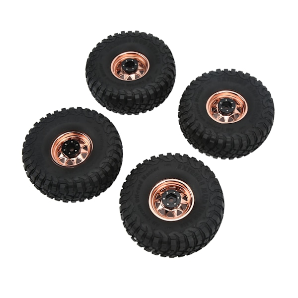 4 kpl 1,9 tuuman pyörien renkaat 10 reiän navalla epätasaisella sora-kuviolla SCX10 1/10 RC-automalleille Kupari
