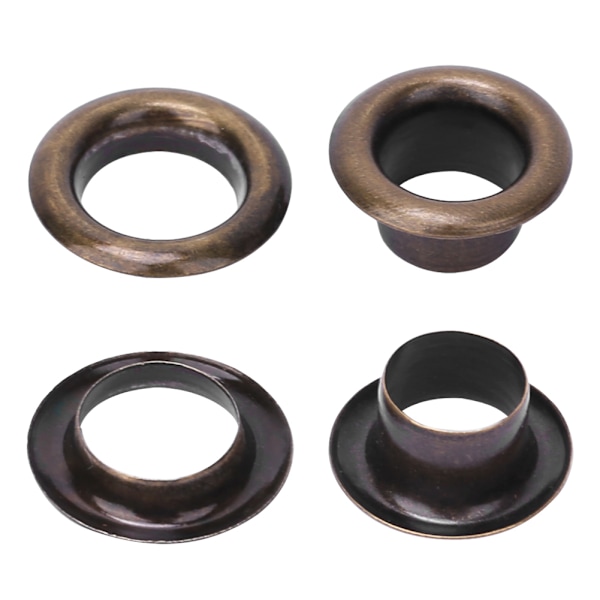 100 STK 6 mm messing dobbeltsidet øje hul nitte til tøjtaske / bælte / sko (bronze)