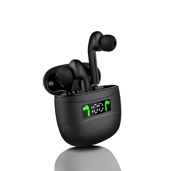 Vedenpitävä Bluetooth 5.2 -kuuloke, jossa on digitaalisen näytön latauslaatikko Black